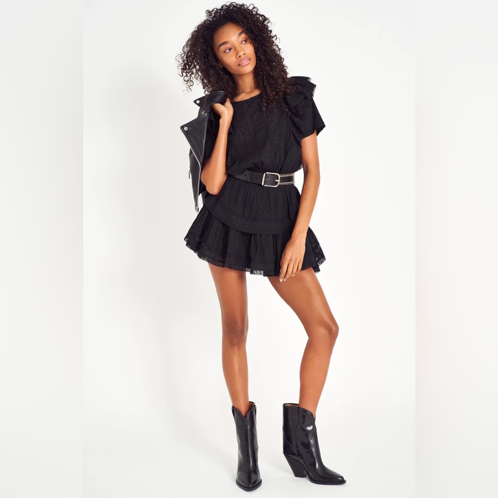 Like New LoveShackFancy Natasha Mini Dress in Black